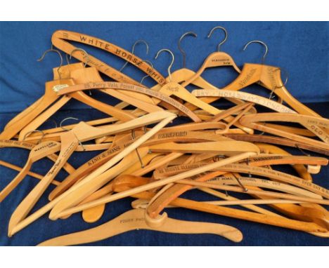 Collectables, Advertising Coat Hangers, 25+ mainly early 20thC wooden advertising coat hangers to include Holloway's London G