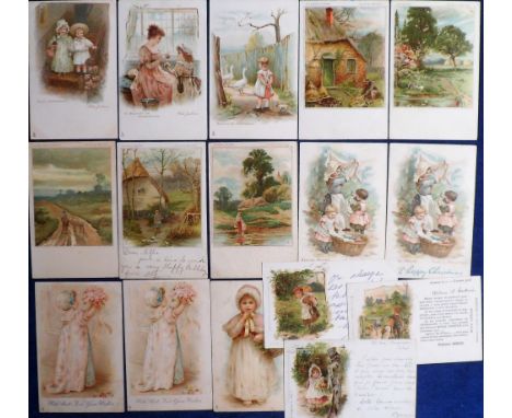 Tony Warr Collection, Postcards, a collection of 22 chromo illustrated by Helen Jackson and Fred Hines (5), all children &amp