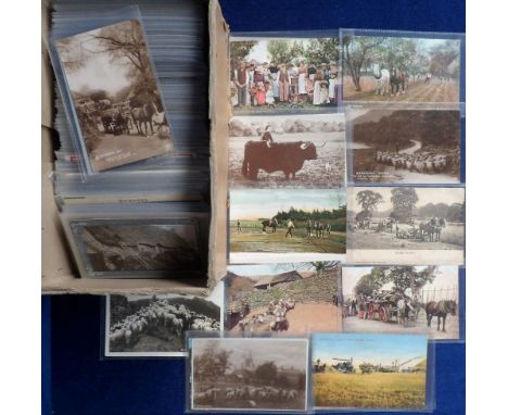 Postcards, a good mixed age subject collection of approx. 300 cards inc. Cattle (Hassall, SMG cattle feed advert), Thomas the