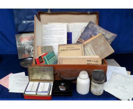 Military, Masonic and Rail Ephemera and Collectables, a quantity of early to mid 20thC notebooks, 2 GWR marked ceramic insula