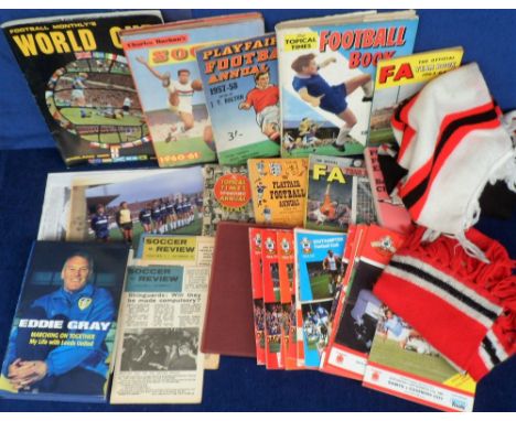 Football memorabilia, large box of football related items inc. programmes, noted Anderlecht v Liverpool Super Cup Final 1978,