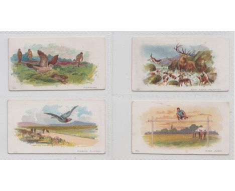 Trade cards, English &amp; Scottish CWS, British Sports Series, 4 cards, no 27 Pigeon Flying, no 35 Hawking, no 36 High Jump 