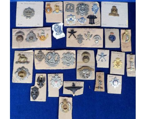 Military Badges, 37 badges to include Essex, Norfolk, Border and Wiltshire Regiments, Brigade of Gurkhas, Northumberland Fusi