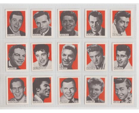 Trade cards, Anon (C A Pearson), Pop Singer Portraits, 'K' size (set, 52 cards) (vg)