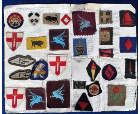 Militaria, 28 WW2 cloth formation signs to include Royal Ordnance Factories Front Line Duty, Royal Tank Regiment, 9th Armoure