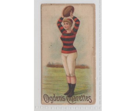 Cigarette card, Ogden's, Cricket &amp; Football Women, (Cox back, brown), type card, ref book 115, item 69, picture no 10 (gd