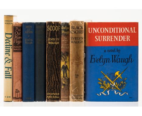 Waugh (Evelyn) Black Mischief, first edition, cloth spine ends lightly creased but still excellent, jacket soiled and worn wi