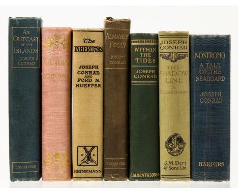 Conrad (Joseph) Almayer's Folly, first edition, first issue with letters missing from p.110, title in red &amp; black, light 