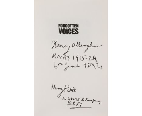 First World War.- Allingham (Henry) and Dennis Goodwin. Kitchener's Last Volunteer. The Life of Henry Allingham, signed by th
