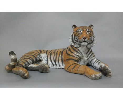 SALLIE WAKELY raku fired ceramic - 'Tiger', 9 x 19 x 11 inches www.salliewakley.co.uk