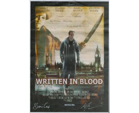 Simon Cox and Matthew Allsopp signed 16x12 Written In Blood colour film Poster. Good condition Est. 