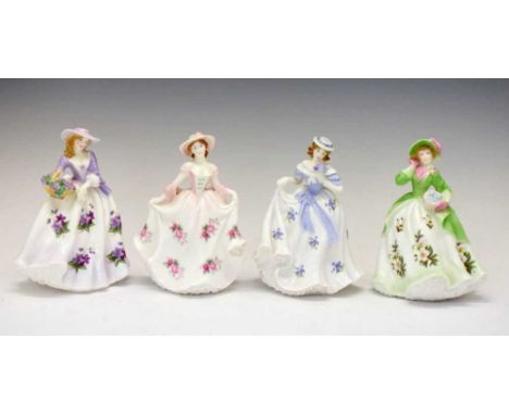 Four Worcester limited edition figures - 'Sweet Forget-me-Not', 'Sweet Violet', 'Sweet Holly' and 'Sweet Rose', all 6,179/ 9,