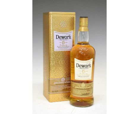 1 litre bottle Dewar's 'The Monarch' 15 Year Old Blended Malt Scotch Whisky, in presentation  tin