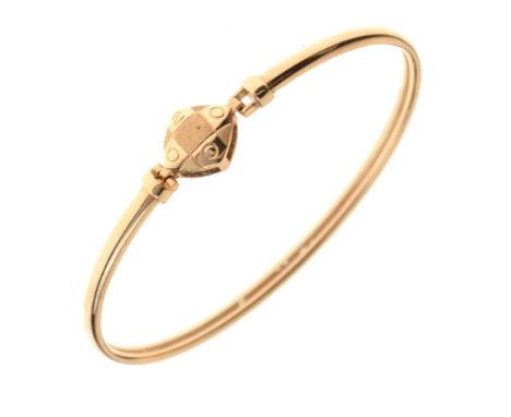 9ct gold bangle, Millennium limited edition no.657/1000, 6.5cm wide, 5.9g approx