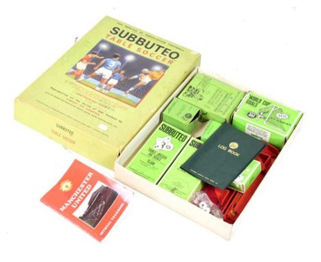 Football Interest - Quantity of boxed Subbuteo to include; Leeds &amp; Chelsea teams, F.A. Cup, 'World Cup' Goals, Match Scor