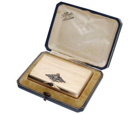 A Russian Imperial jewelled gold presentation cigarette case, by Fabergé workmaster Gabriel Nykänen (Niukkanen), St. Petersbu