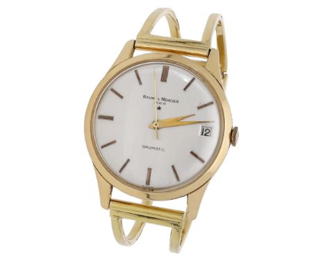 Baume & Mercier. A gold automatic wristwatch with date, Ref. 35012, Baumatic, circa 1955. Movement: cal. AS 1581, automatic, 