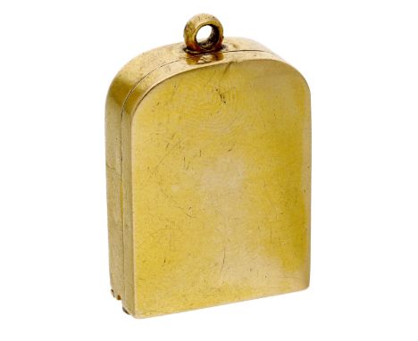 A 19th century gold convertible locket pendant, opening to reveal a vacant compartment and with further compartment behind en