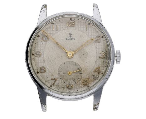 Tudor. A stainless steel wristwatch, Ref. 7325, circa 1956. Movement: cal. 1260, manual winding, 15 jewels. Dial: silvered, w