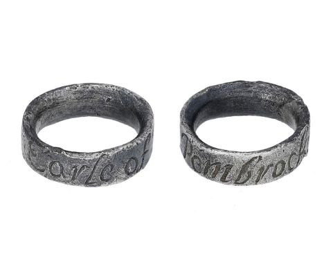 A 17th century silver hawking vervel, the ring (Lewis & Richardson type B)  vervel inscribed to the exterior ‘* Earle of Pemb