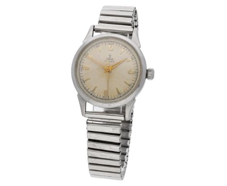 Tudor. A stainless steel wristwatch, Ref. 4540, Oyster, circa 1960. Movement: manual winding, 17 jewels. Dial: silvered, appl