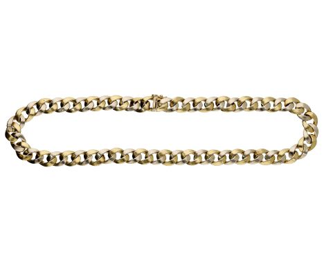 An 18ct gold necklace, of curb-link design, UK import mark, length 40.5cm. £2,000-£3,000  ---  Condition Report Subtle bicolo