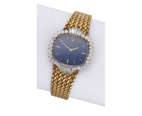 Rolex. A lady’s gold and diamond-set bracelet watch, Ref. 2673, Orchid, circa 1977. Movement: cal. 1400, manual winding, 18 j