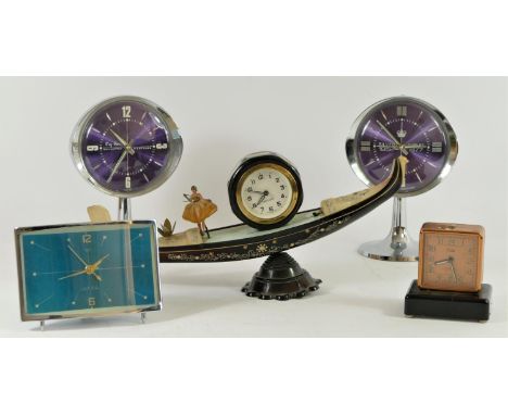 A collection of five 1960/70s manual wind mantle clocks to include a Big Ben repeater, a Westclox example and three others (5