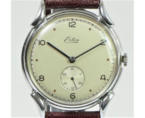 Buren, a stainless steel manual wind date wristwatch, case number 443502, 33mm and Ertus, a stainless steel manual wristwatch