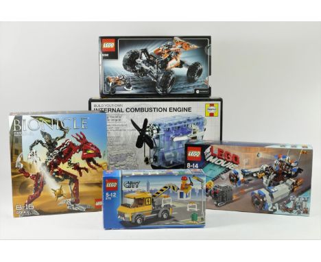 A Haynes 'build your own' internal combustion engine, boxed, together with four boxed Lego sets, including Lego Technic, The 