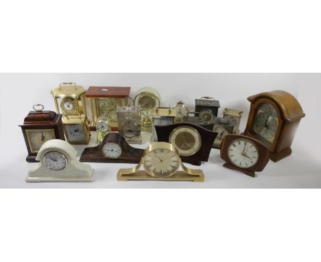 A collection of mid 20th century and later mantle clocks, to include an Elliott 8 day, a Kundo anniversary clock, a Smiths oa