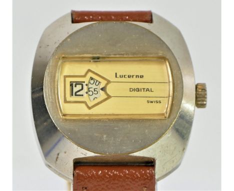 Lucerne, Digital, a gilt metal manual wind gentleman's wristwatch, 38mm 
