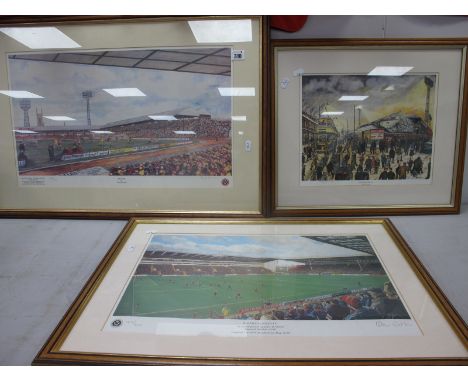 Terry Gorman 'The Kop' Limited Edition Colour Print of 500, image 30.5 x 55.5cm and 'Football Special', together with Peter W