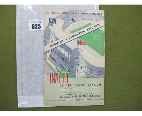 1947 F.A. Cup Final Programme Burnley v. Charlton Athletic, (light crease).