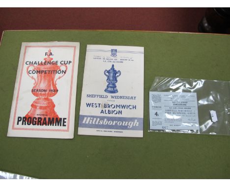 1958-9 Sheffield Wednesday v. West Brom Programme, pirate programme, ticket and press cutting.