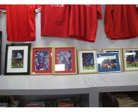 Alan Ball Signed (Unverified) England Winners Print, 18 x 23.5cm. Six other famous footballer prints. (7).