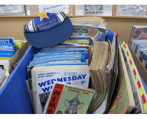 Sheffield Wednesday Programmes 1980's and Later, mainly homes, Sheffield United homes, 1965 F.A Cup Final, music programmes i