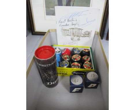 1966 World Cup Player Autographs - Geoff Hurst and Martin Peters, together with Derek Dooley, Brendan Ingle and Mike Morris, 