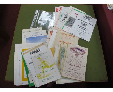 Non-League Programmes, 1949 Chelmsford v. Lovells Athletic (writing on face). 58-9 Worcester v. Millwall - F.A. Cup. 73-4 Bra