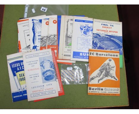 1960's Programmes - to include Fairs Cup Berlin v. Barcelona plus ticket, 60-1 Leeds v. Sheffield United (Revies First Home G