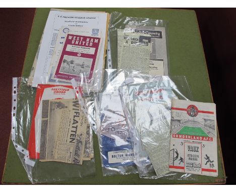 Sheffield Wednesday Programmes 1953-4 Away at Sunderland, 58-9 at Derby, Scunthrope 59-60 at Sheffield United - F.A. Cup. 63-
