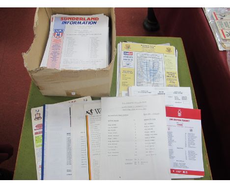 Team Sheets - 1985 and later, first team, friendly, reserves, youth, many Sunderland home and away, Yorkshire &amp; Northern 