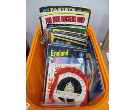 Sparsely Filled Panini Albums 1988-96 (x 6), Esso coins, programmes including Cup Finals, Big Match, England, 1948-49 Derby b
