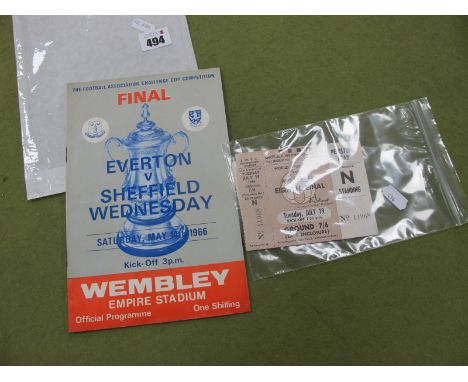 1966 World Cup Ticket for 19th July at Hillsborough Argentina v. Switzerland, 1966 F.A Cup Final ticket and programme (3).