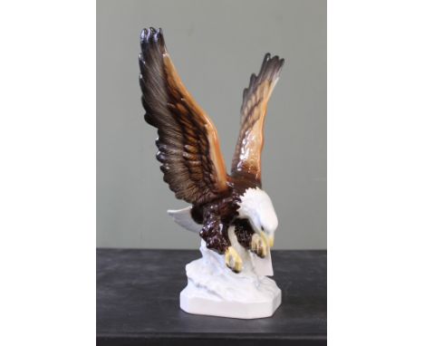 A ceramic Eagle by Goebel, W.Germany, height including plinth 15"