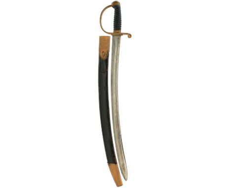 A VICTORIAN CONSTABULARY OR PRISON SWORD, 60cm curved blade by Hibbert &amp; Co, sharpened for use, regulation brass hilt wit