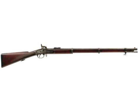 A .451 CALIBRE PATTERN 1863 ENFIELD WHITWORTH RIFLE, 33inch sighted barrel, the lock stamped 1863 over ENFIELD and with a cro