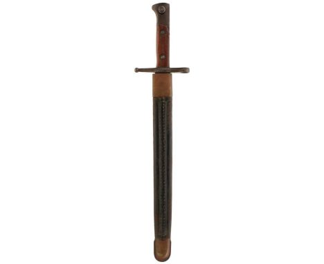 AN ITALIAN MODEL 1893 BAYONET, contained in its 1916 dated scabbard, together with a Swedish Model 1896 knife bayonet, and th