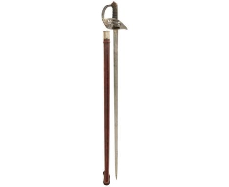 AN 1895 PATTERN INFANTRY OFFICER'S SWORD, 82.5cm blade by MOLE, etched with scrolling foliage, crowned VR cypher and crowned 