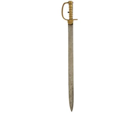 A PATTERN 1837 BRUNSWICK SWORD BAYONET, 55cm blade, double edged at the tip, regulation brass hilt, together with a Pattern 1